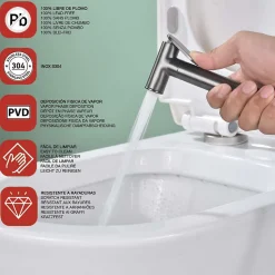 Ensemble douchette hygiénique WC SKY BATH black gun metal PVD Inox S304 série HARMONY