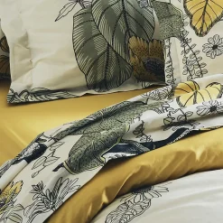 Ensemble drap plat et 2 taie Toco (280x310 cm - Kaki)