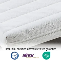 Ensemble Egio 180x200 cm Matelas Mousse + Sommier Bois