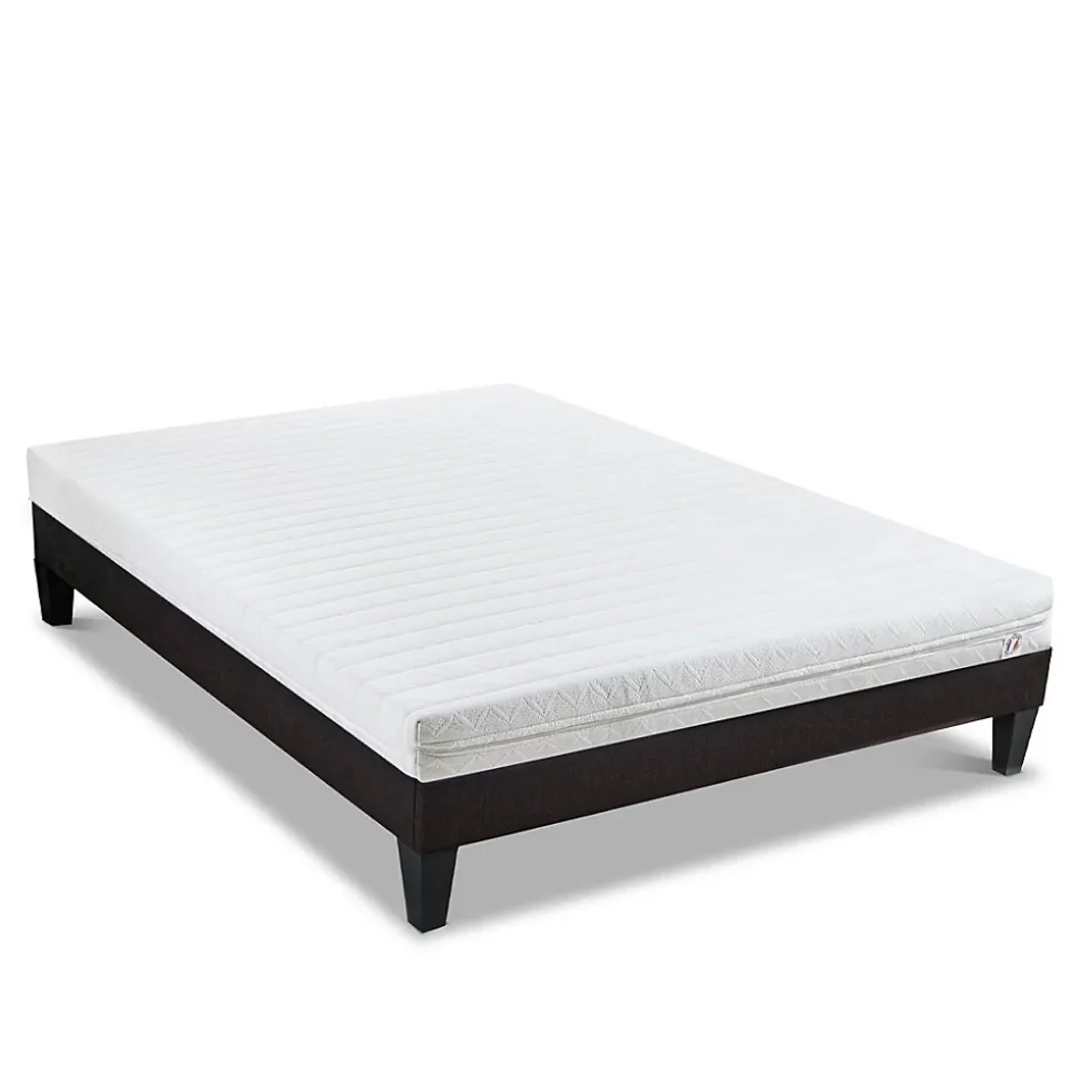 Ensemble Egio 180x200 cm Matelas Mousse + Sommier Bois