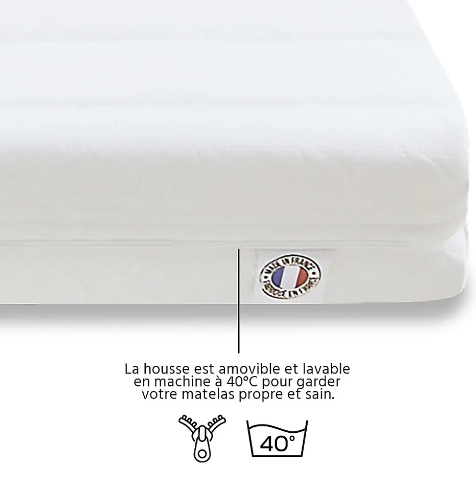 Ensemble Egio 160x200 cm Matelas Mousse + Sommier Métal