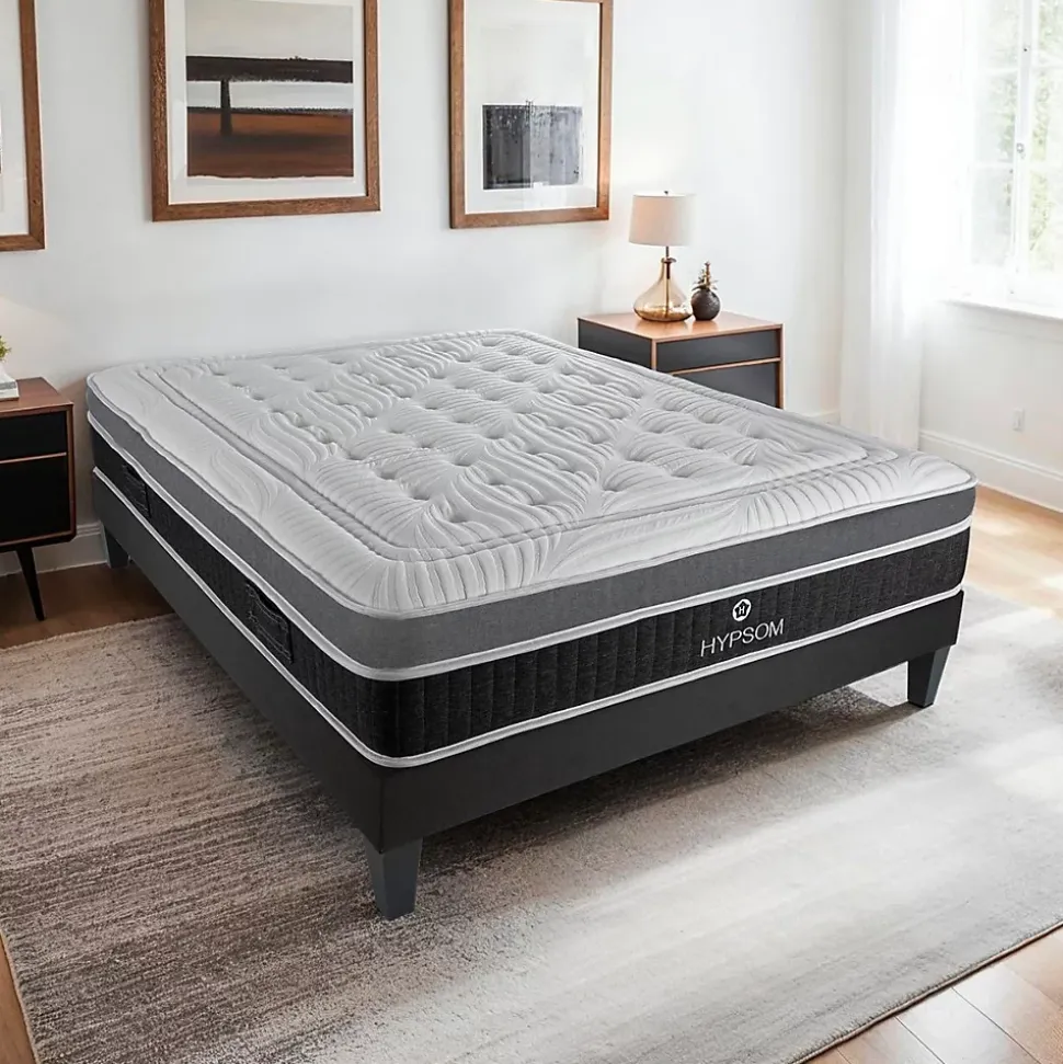 Ensemble Elégance 140x190 cm Matelas Mousse + Sommier Bois