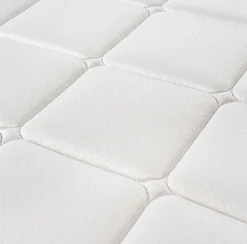 Ensemble Epeda L'ESCAPADE + Sommier Confort Medium + Pieds 140x200 Gris souris Ressorts et mousse à mémoire de forme