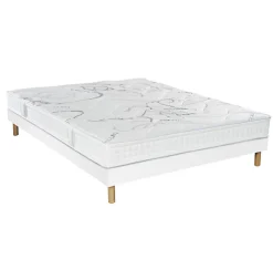 Ensemble Essenzia MORPHOZONE 190 + Sommier Tradition Graphic 13cm + Pieds 160x200 Latex