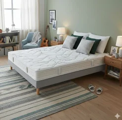 Ensemble Essenzia MORPHOZONE 190 + Sommier Tradition Graphic 13cm + Pieds 110x200 Latex