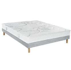 Ensemble Essenzia MORPHOZONE 190 + Sommier Tradition Graphic 13cm + Pieds 150x190 Latex