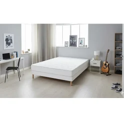 Ensemble Essenzia DELICE TRES FERME + Sommier Tradition Graphic + Pieds 140x200 Mousse