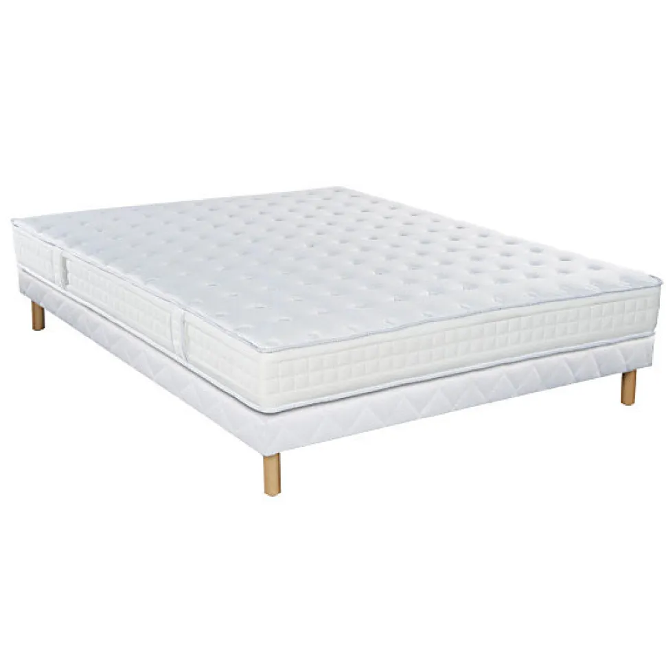 Ensemble Essenzia DELICE TRES FERME + Sommier Tradition Graphic + Pieds 140x190 Mousse