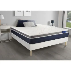 Ensemble Latex et mémoire de forme de confort Mi-ferme avec sommier kit