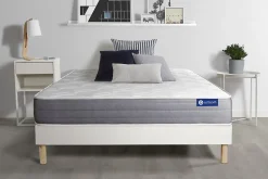 Ensemble Latex et mémoire de forme de confort Mi-ferme avec sommier kit