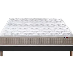 Ensemble matelas 100% latex 3 zones sommier noir 140x190