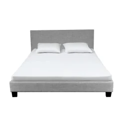 Ensemble Matelas + Lit 140x190 DUBLIN / Gris clair