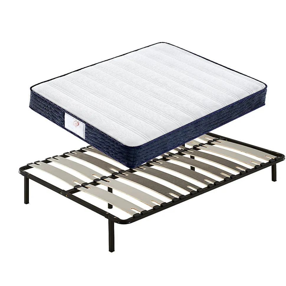 Ensemble Matelas à ressorts + Sommier avec lattes larges 140x190cm, Epaisseur du Matelas 22cm