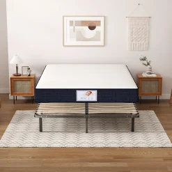 Ensemble Matelas à ressorts +Sommier à Lattes sur Pieds, 160x200cm, Epaisseur du Matelas 22cm