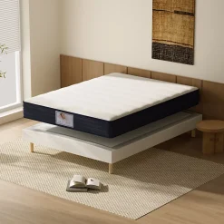 Ensemble Matelas à ressorts+ Lit Sommier Tapissier Déco 140x190cm, Epaisseur du Matelas 22cm