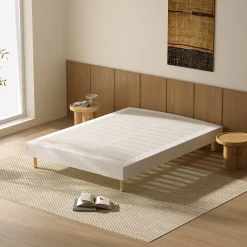 Ensemble Matelas à ressorts+ Lit Sommier Tapissier Déco 140x190cm, Epaisseur du Matelas 22cm