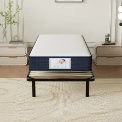 Ensemble Matelas à ressorts +Sommier à Lattes sur Pieds, 90x190cm, Epaisseur du Matelas 22cm