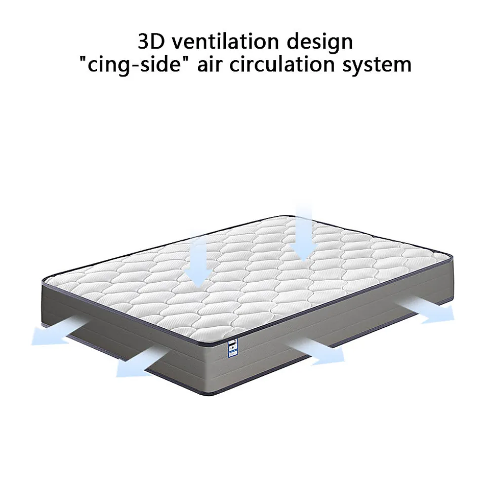 Ensemble Matelas à ressorts+ Lit Sommier Tapissier Déco 160x200cm, Epaisseur du Matelas 20cm