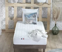 Ensemble Matelas accueil Latex INITIAL Sommier en Kit - Chêne gris, - 90 x 190 cm