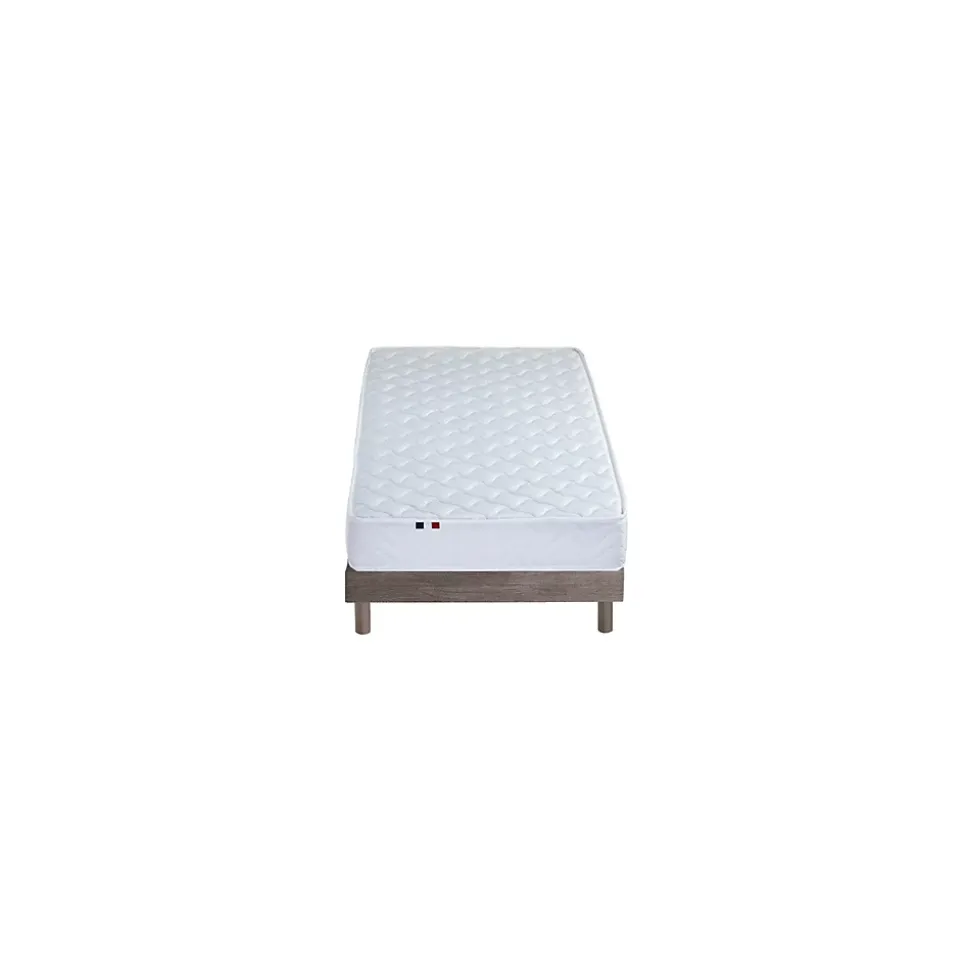 Ensemble Matelas accueil Latex INITIAL Sommier en Kit - Chêne gris, - 90 x 190 cm