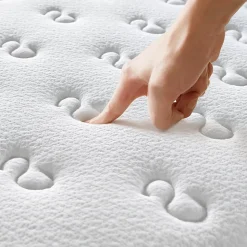 Ensemble Matelas en mousse + Cadre de lit Plateforme Capitonné 160x200cm, Epaisseur du Matelas 22cm