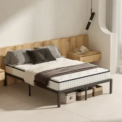 Ensemble Matelas en Mousse+ Cadre de lit en métal 160x200cm, Epaisseur du Matelas 22cm