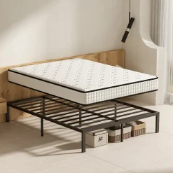 Ensemble Matelas en Mousse+ Cadre de lit en métal 160x200cm, Epaisseur du Matelas 22cm