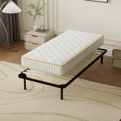 Ensemble Matelas en mousse + Sommier à Lattes 90x190cm, Epaisseur du Matelas 18 cm