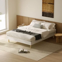 Ensemble Matelas en Mousse+ Lit Sommier Tapissier Déco 160x200cm, Epaisseur du Matelas 18cm