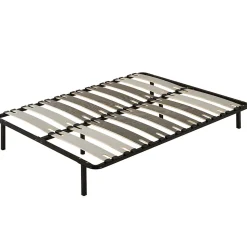 Ensemble matelas mousse + sommier à lattes 160x200 cm, épaisseur du matelas 18 cm, cadre de lit avec pieds