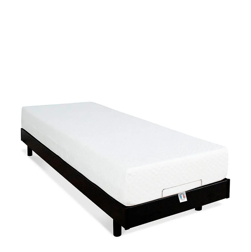Ensemble Matelas Mousse Accueil Mémoire de forme + Sommier électrique Flex 70x200 cm