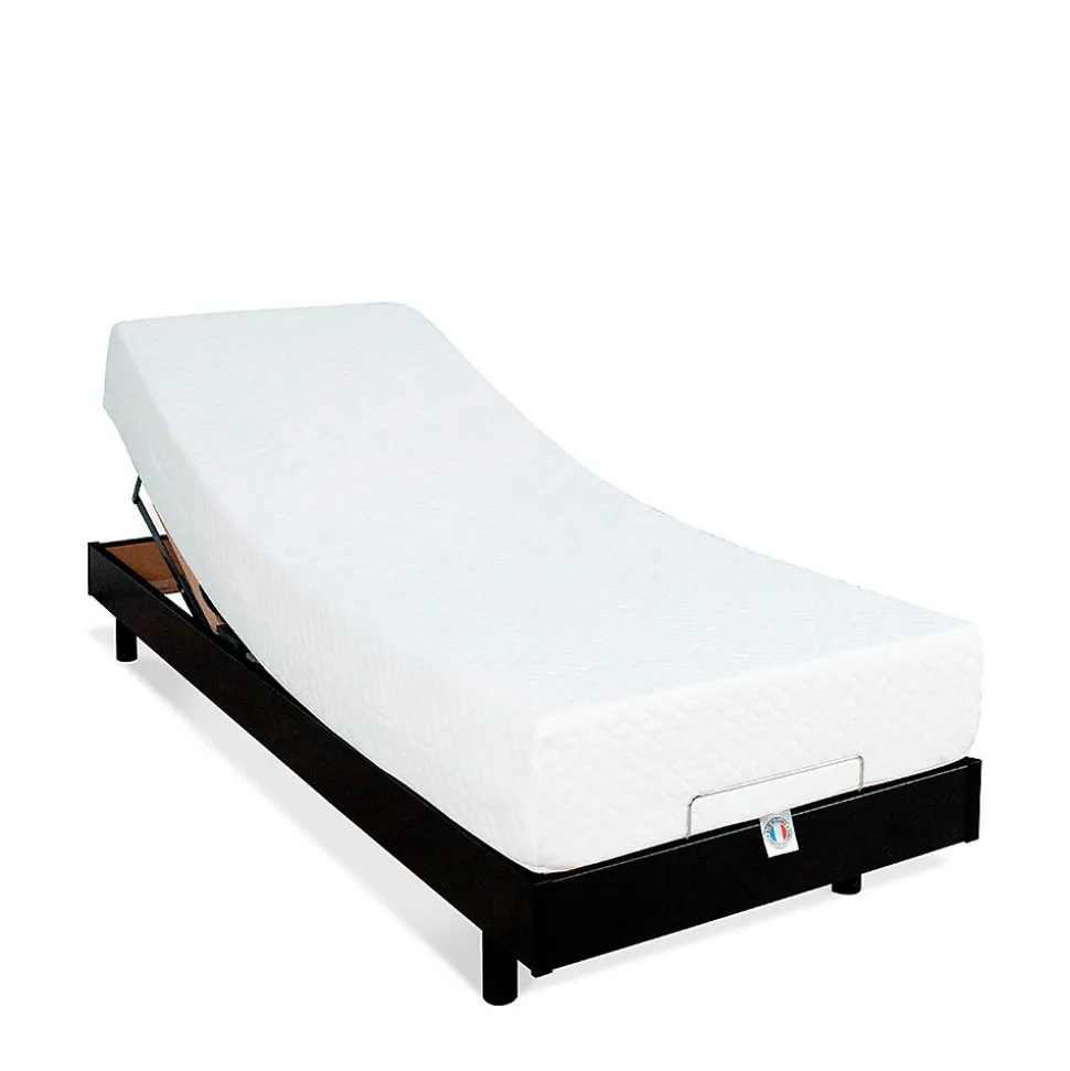 Ensemble Matelas Mousse Accueil Mémoire de forme + Sommier électrique Flex 70x200 cm