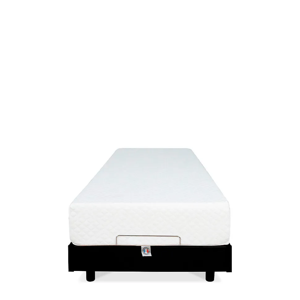 Ensemble Matelas Mousse Accueil Mémoire de forme + Sommier électrique Flex 70x200 cm
