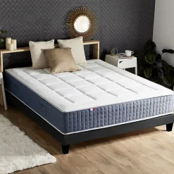 Ensemble matelas ressort 7 zones et mémoire forme sommier 140x190