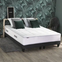 Ensemble matelas ressort 7 zones mémoire forme sommier 2x90x200