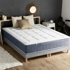 Ensemble matelas ressort 7 zones et mémoire forme sommier 2x80x200