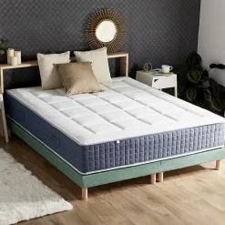 Ensemble matelas ressort 7 zones et mémoire forme sommier 2x90x200