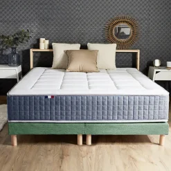Ensemble matelas ressort 7 zones et mémoire forme sommier 2x90x200