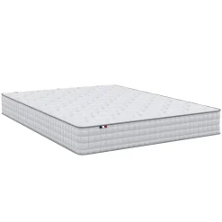 Ensemble matelas ressorts ASTRE + sommier kit gris à lattes flexibles 160x200