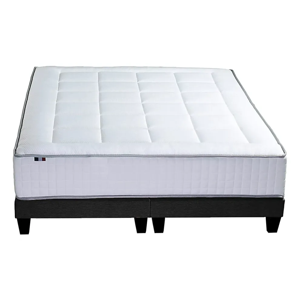 Ensemble matelas ressorts 7 zones sommier 2x80x200