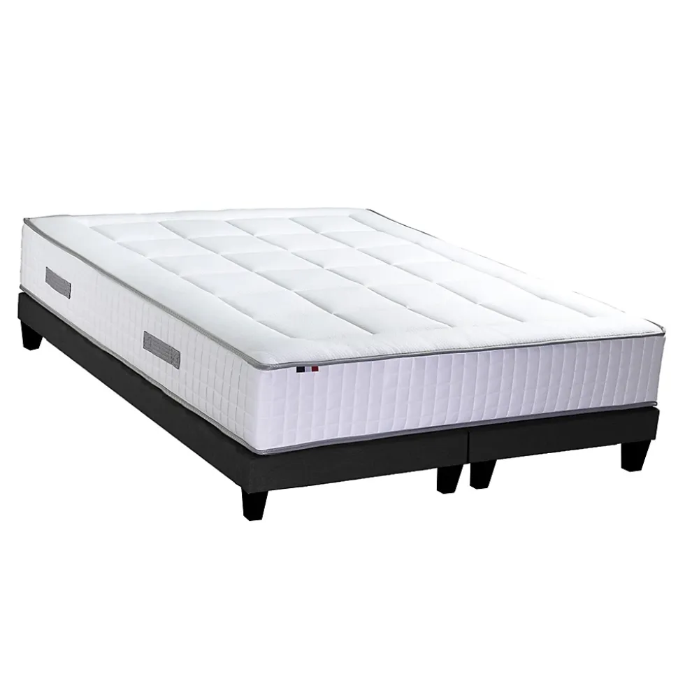 Ensemble matelas ressorts 7 zones sommier 2x80x200