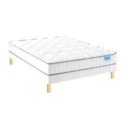 Ensemble Merinos MORNING ROUTINE + Sommier twist + Pieds 140x190 Ressorts