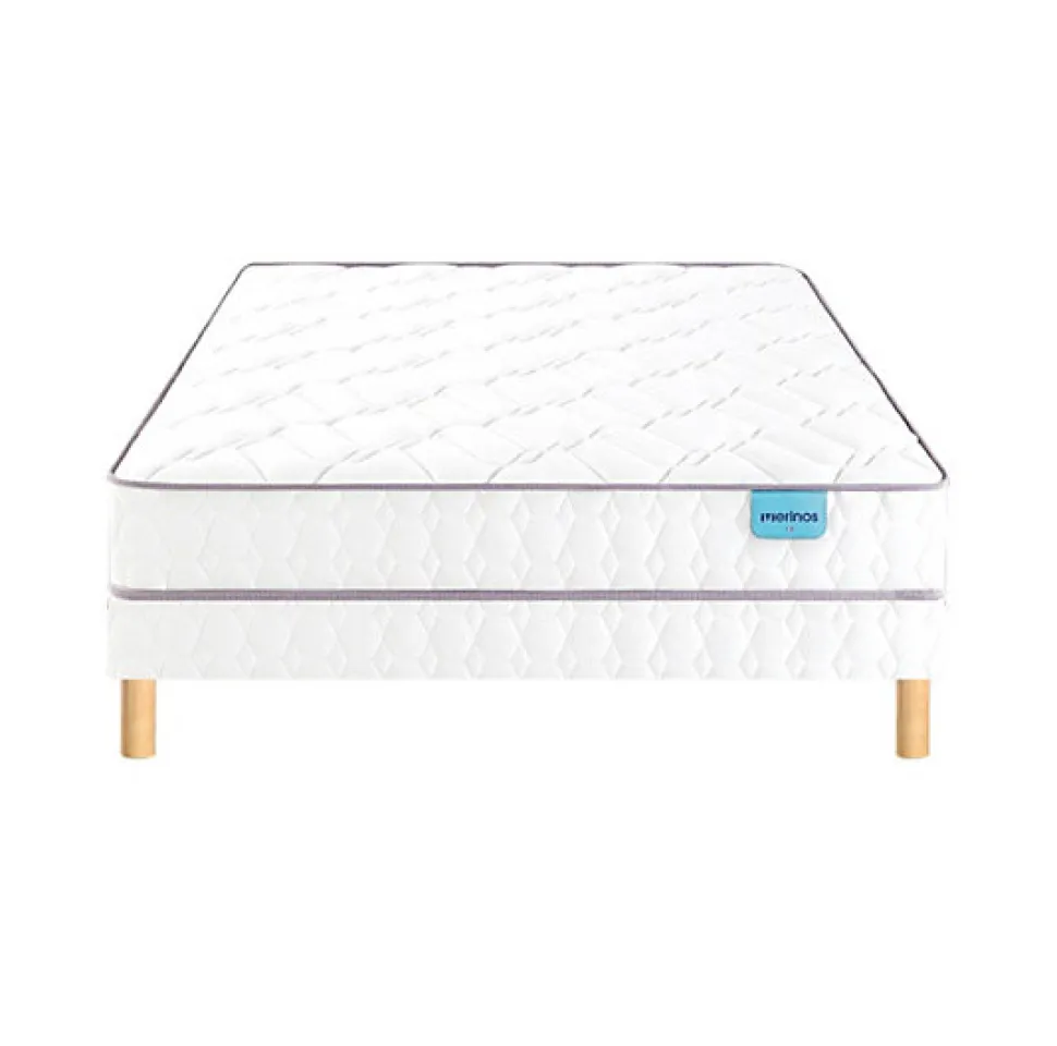 Ensemble Merinos MORNING ROUTINE + Sommier twist + Pieds 140x190 Ressorts