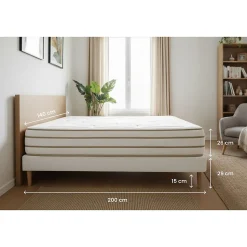Ensemble Mémoire de forme de confort Equilibré avec sommier kit