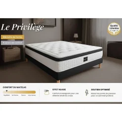 Ensemble Mémoire de forme de confort Equilibré avec sommier kit