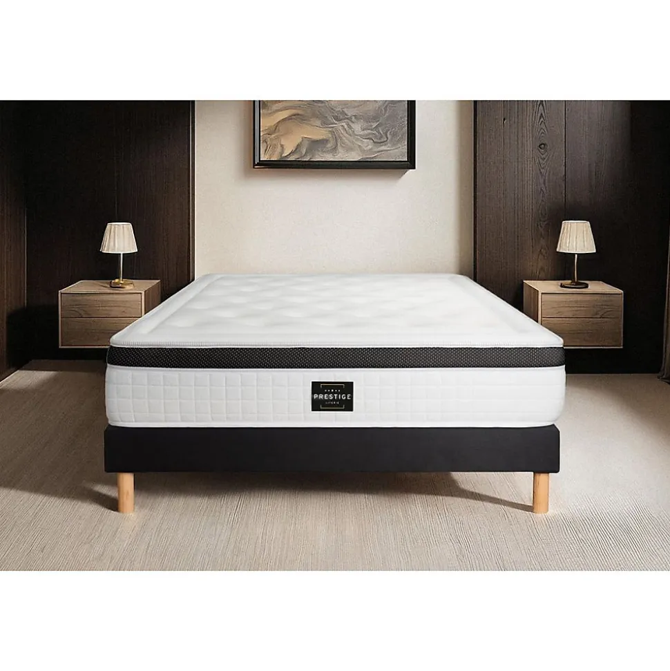 Ensemble Mémoire de forme de confort Equilibré avec sommier kit