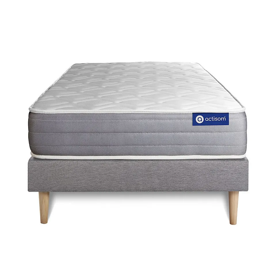 Ensemble Mémoire de forme de confort Mi-ferme avec sommier kit