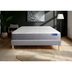 Ensemble Mémoire de forme de confort Mi-ferme avec sommier kit