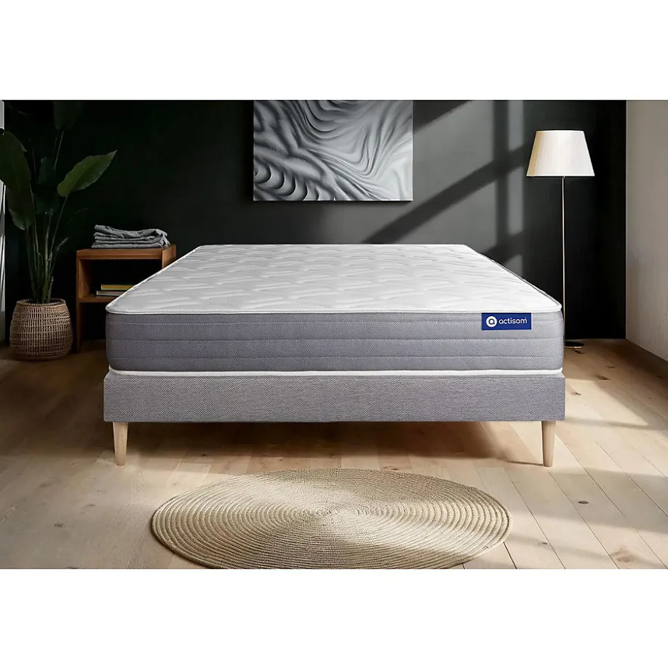 Ensemble Mémoire de forme de confort Mi-ferme avec sommier kit