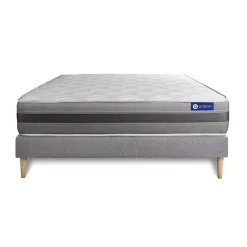 Ensemble Mémoire de forme de confort Mi-ferme avec sommier kit